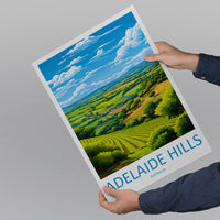 Adelaide Hills Travel Print Wall Art Adelaide Hills Wall Hanging Home Décor Adelaide Hills Gift Art Lovers Wall Art Australia Poster Art