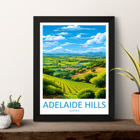 Adelaide Hills Travel Print Wall Art Adelaide Hills Wall Hanging Home Décor Adelaide Hills Gift Art Lovers Wall Art Australia Poster Art