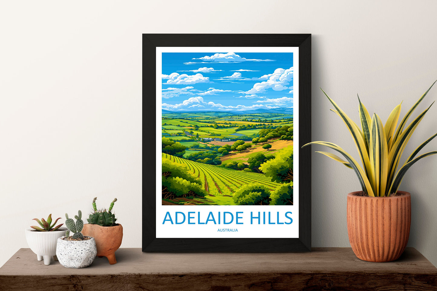 Adelaide Hills Travel Print Wall Art Adelaide Hills Wall Hanging Home Décor Adelaide Hills Gift Art Lovers Wall Art Australia Poster Art
