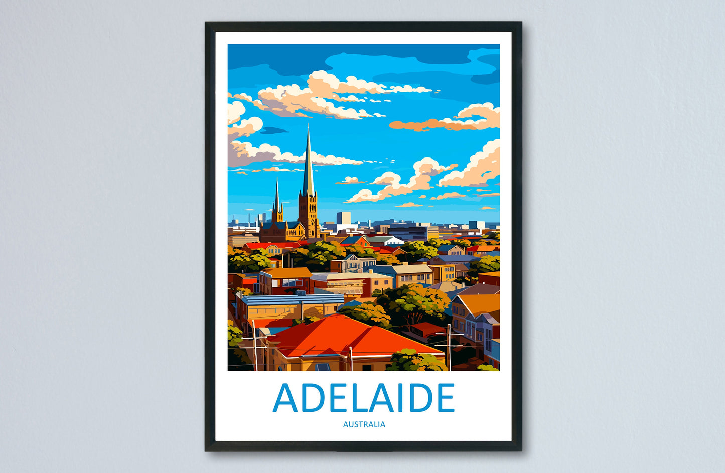 Adelaide Travel Print Wall Art Adelaide Wall Hanging Home Décor Adelaide Gift Art Lovers Wall Art Australia Poster Art