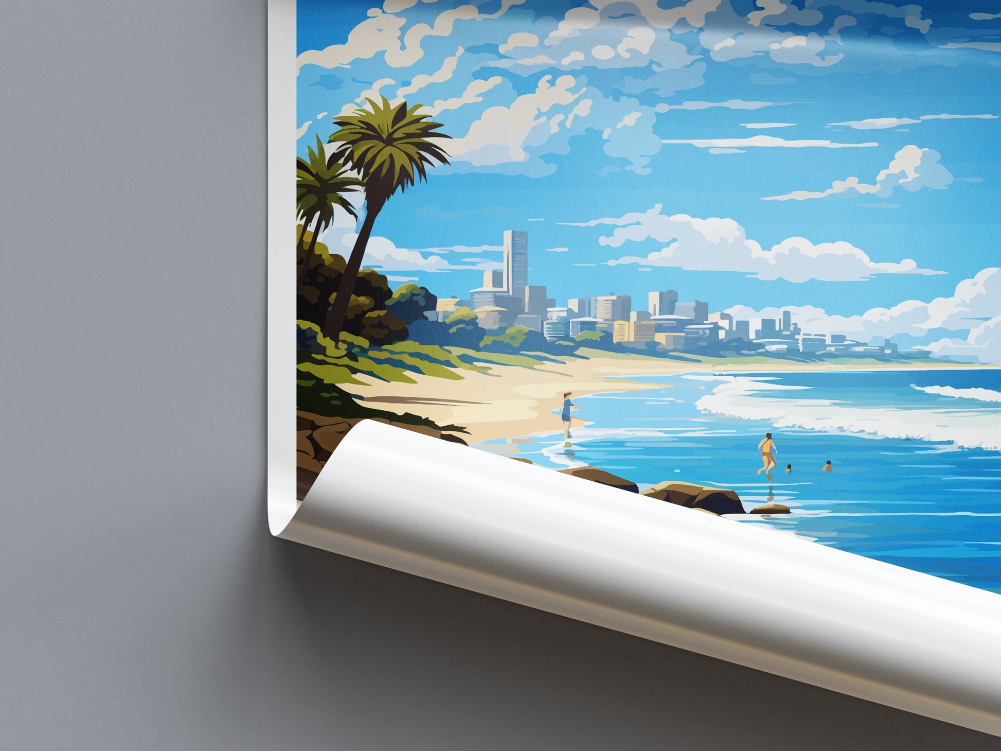 Burleigh Beach Travel Print Wall Art Burleigh Beach Wall Hanging Home Décor Burleigh Beach Gift Art Lovers Wall Art Australia Poster Art