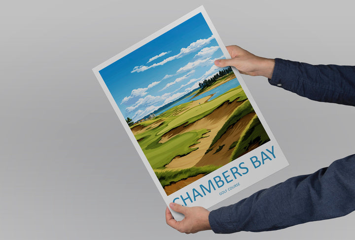 Chambers Bay Golf Club Travel Print Wall Art Chambers Bay Golf Club Wall Hanging Home Décor Chambers Bay Art Gift Art Lovers Golf Art