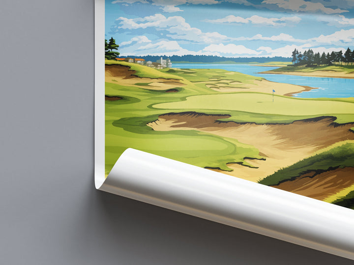 Chambers Bay Golf Club Travel Print Wall Art Chambers Bay Golf Club Wall Hanging Home Décor Chambers Bay Art Gift Art Lovers Golf Art