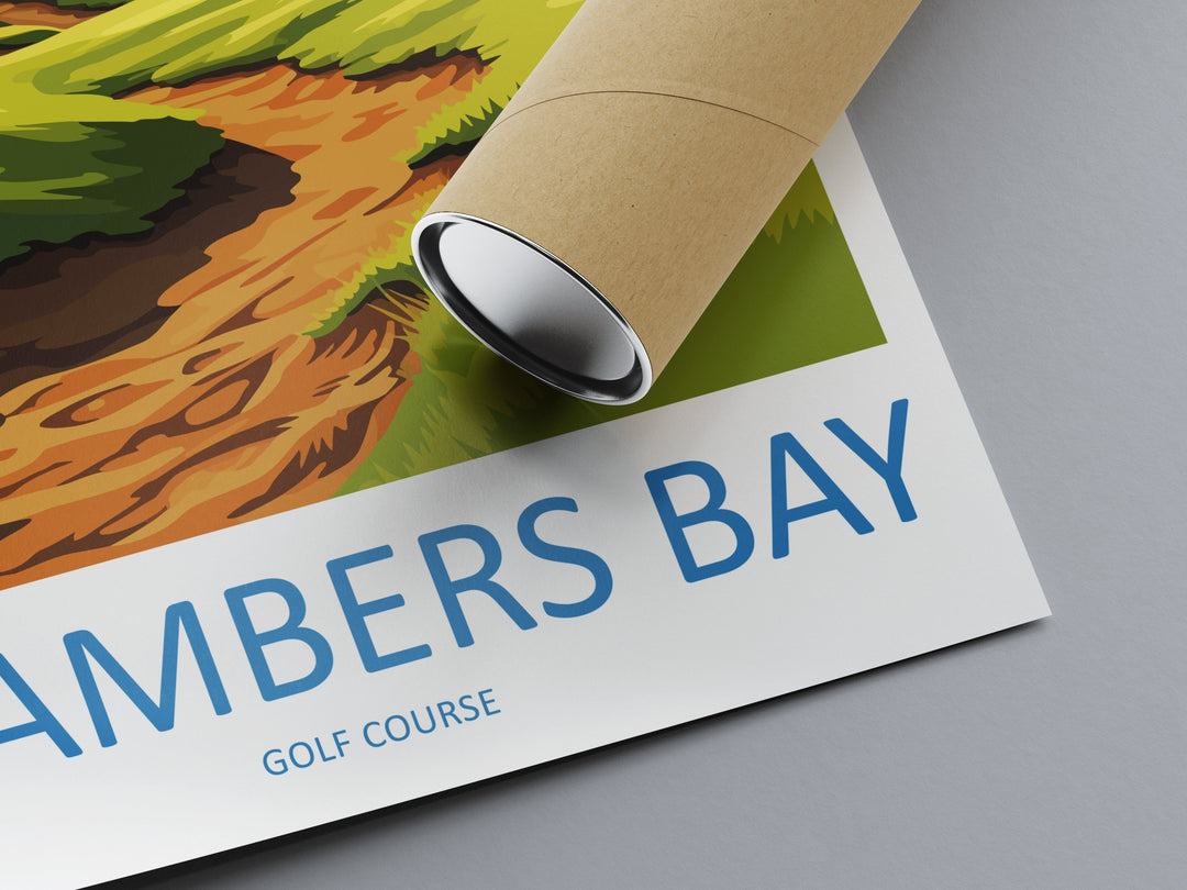 Chambers Bay Golf Club Travel Print Wall Art Chambers Bay Golf Club Wall Hanging Home Décor Chambers Bay Art Gift Art Lovers Golf Art