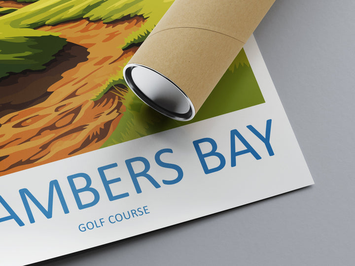 Chambers Bay Golf Club Travel Print Wall Art Chambers Bay Golf Club Wall Hanging Home Décor Chambers Bay Art Gift Art Lovers Golf Art