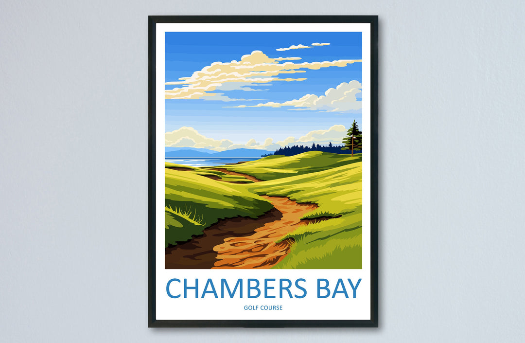 Chambers Bay Golf Club Travel Print Wall Art Chambers Bay Golf Club Wall Hanging Home Décor Chambers Bay Art Gift Art Lovers Golf Art