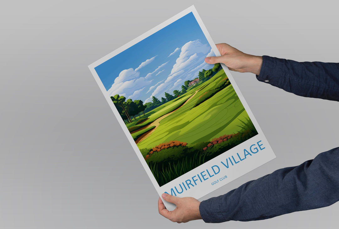 Muirfeild Village Golf Course Travel Print Wall Art Muirfeild Village Golf Club Wall Hanging Home Décor Art Gift Art Lovers Golf Art