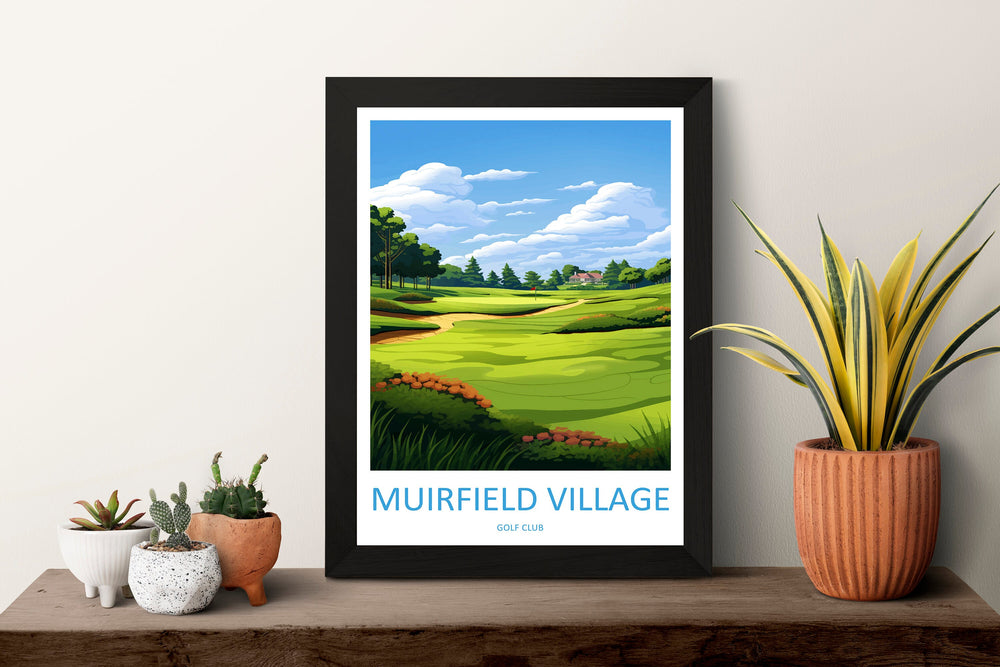 Muirfeild Village Golf Course Travel Print Wall Art Muirfeild Village Golf Club Wall Hanging Home Décor Art Gift Art Lovers Golf Art