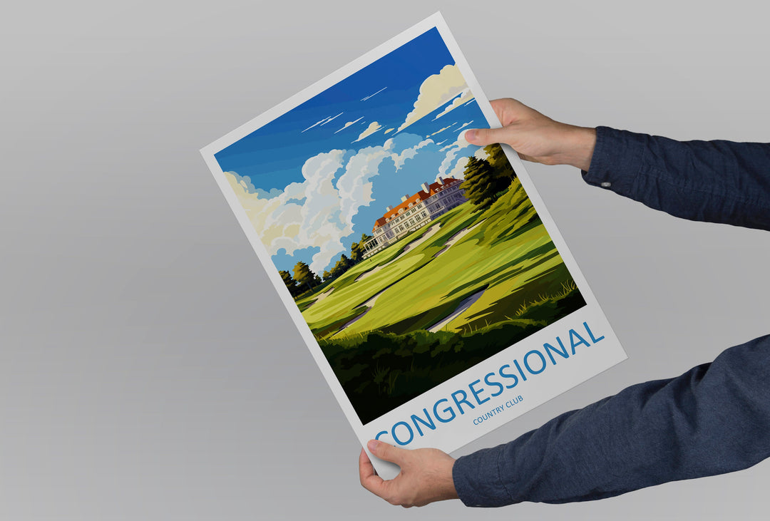 Congressional Golf Club Travel Print Wall Art Congressional Golf Club Wall Hanging Home Décor Congressional Art Gift Art Lovers Golf Art