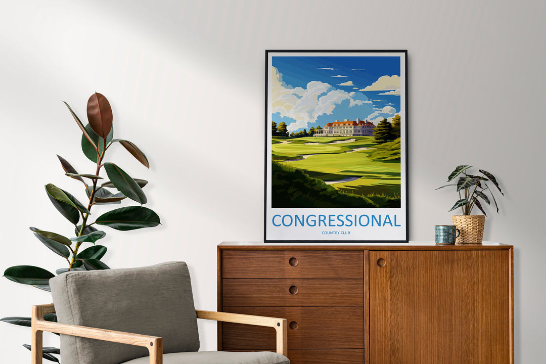 Congressional Golf Club Travel Print Wall Art Congressional Golf Club Wall Hanging Home Décor Congressional Art Gift Art Lovers Golf Art