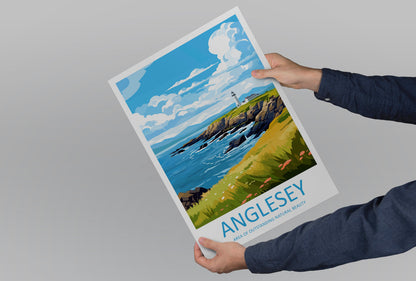 Anglesey Travel Print Wall Art Anglesey Wall Hanging Home Decor Anglesey Gift Art Lovers Wall Art AONB Wall Print AONB Travel Poster