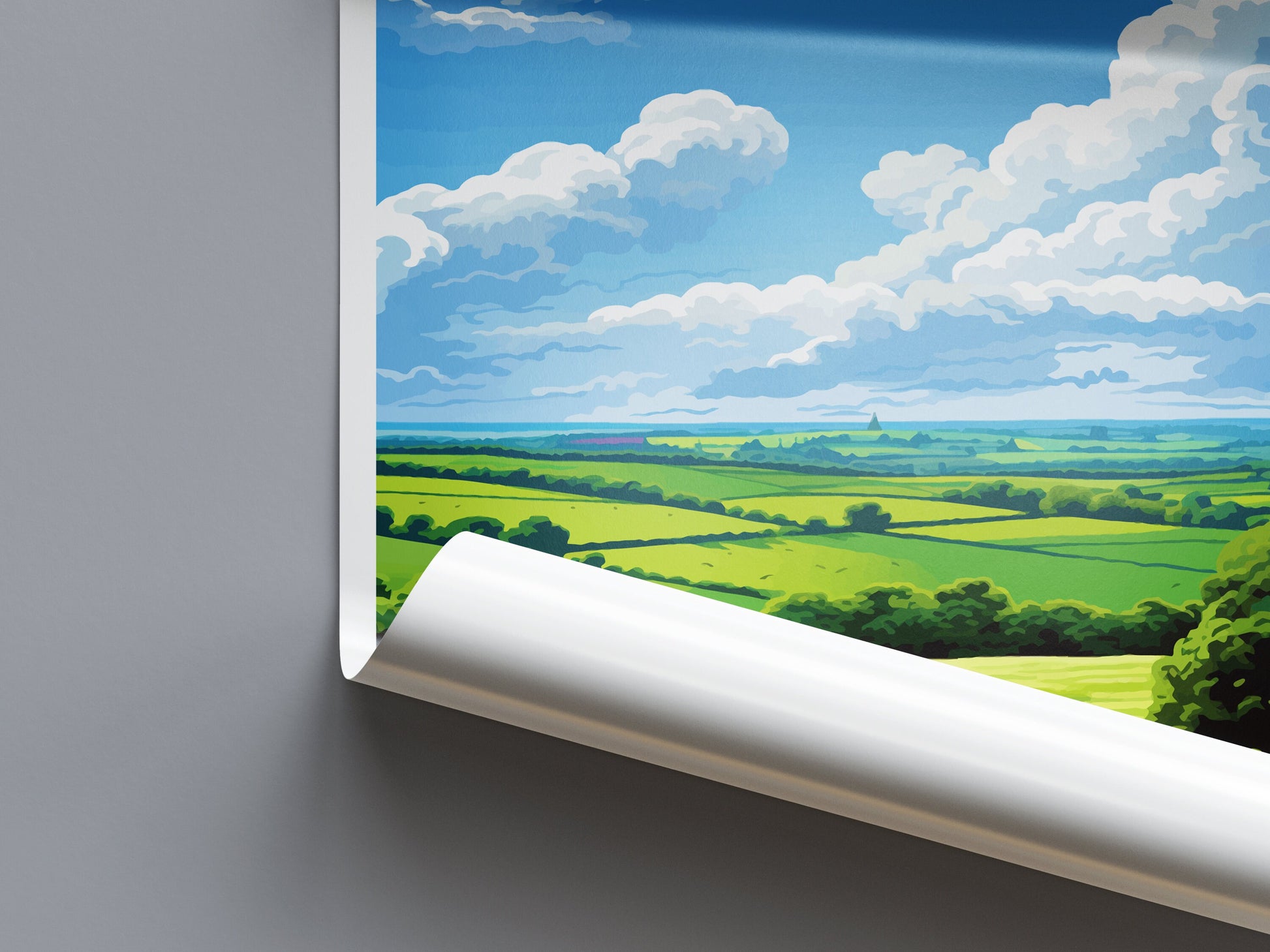 Yorkshire Wolds Travel Print Wall Art Yorkshire Wolds Wall Hanging Home Decor Yorkshire Wolds Gift Art Lovers Wall Art AONB Wall Print AONB
