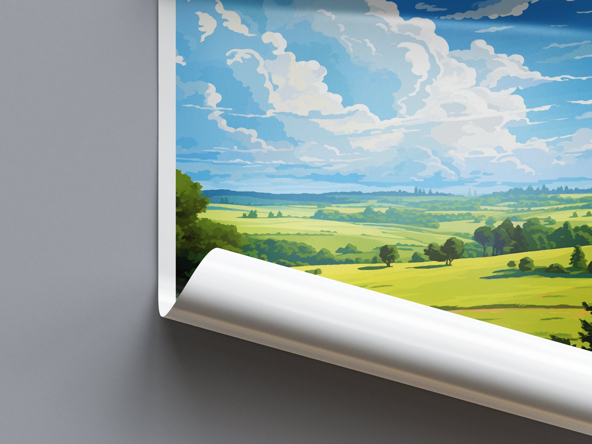 Surrey Hills Travel Print Wall Art Surrey Hills Wall Hanging Home Decor Surrey Hills Gift Art Lovers Wall Art AONB Wall Print AONB Print