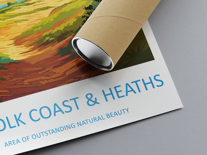 Suffolk Coast Heaths Travel Print Wall Art Suffolk Coast Heaths Wall Hanging Home Decor Suffolk Coast Heaths Gift Art Lovers Wall Art