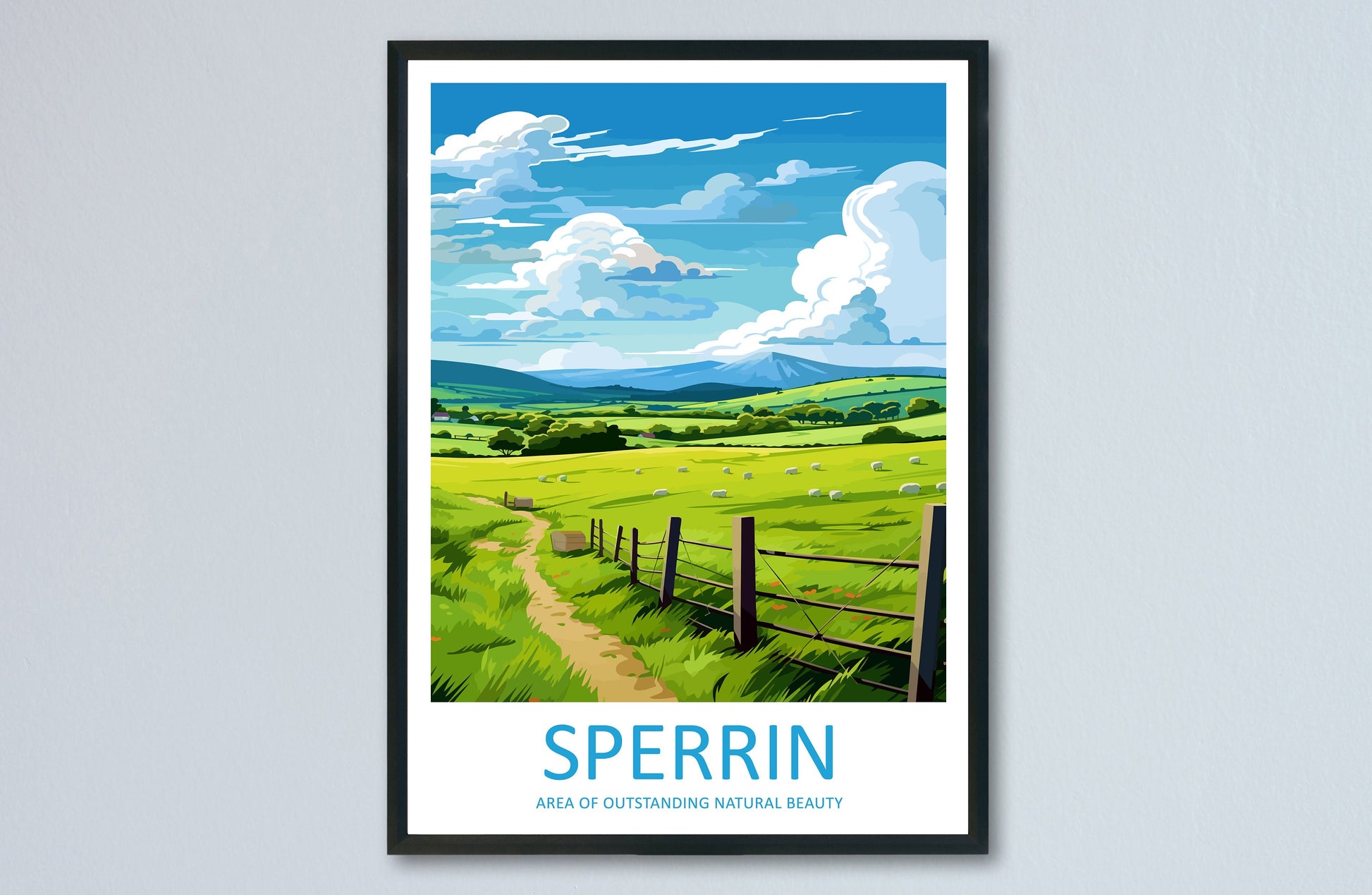 Sperrin Travel Print Wall Art Sperrin Wall Hanging Home Decor Sperrin Gift Art Lovers Wall Art AONB Wall Print AONB Travel Poster