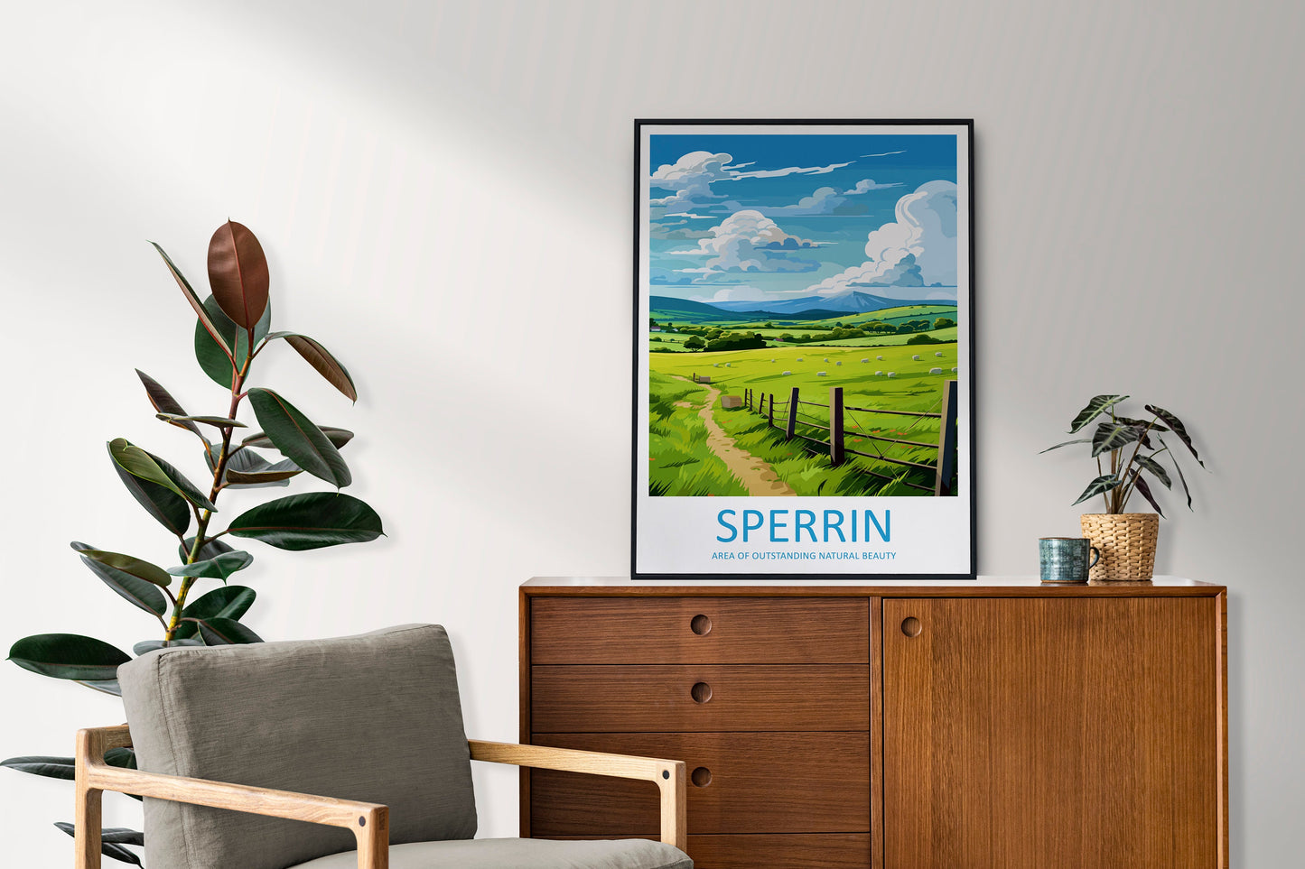 Sperrin Travel Print Wall Art Sperrin Wall Hanging Home Decor Sperrin Gift Art Lovers Wall Art AONB Wall Print AONB Travel Poster