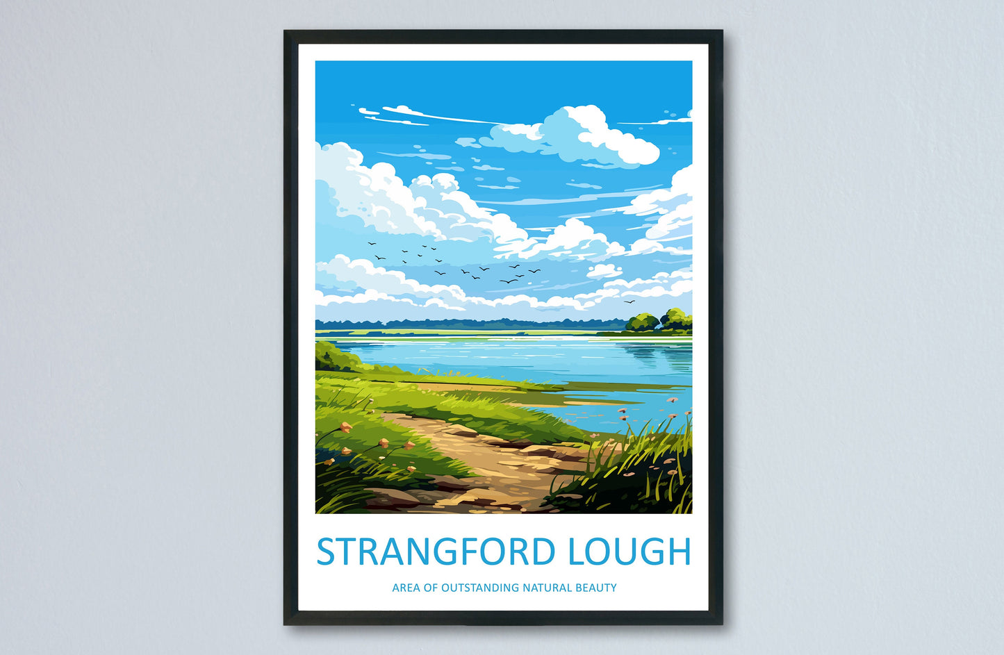 Strangford Lough Travel Print Wall Art Strangford Lough Wall Hanging Home Decor Strangford Lough Gift Art Lovers Wall Art AONB Wall Print