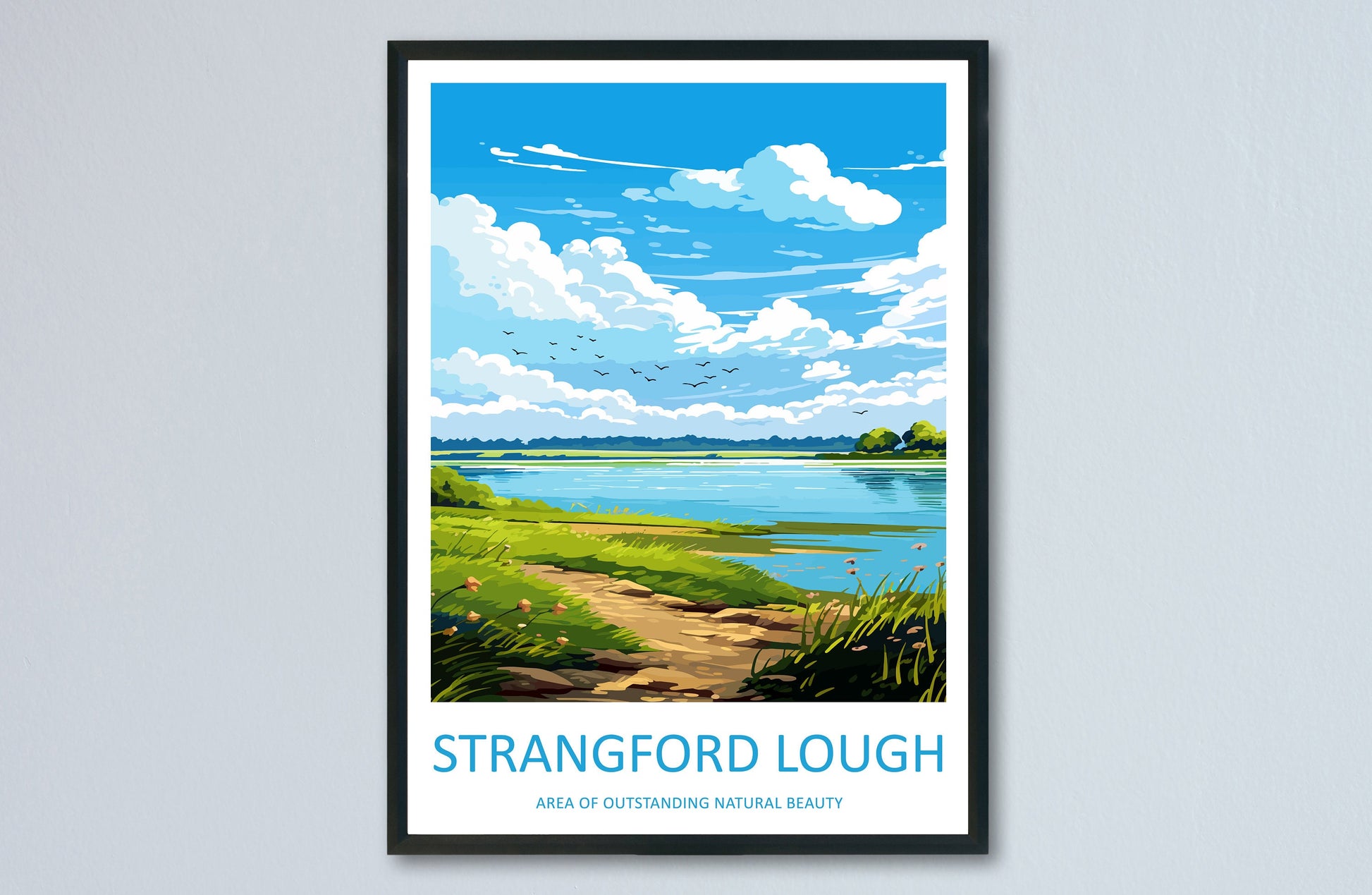 Strangford Lough Travel Print Wall Art Strangford Lough Wall Hanging Home Decor Strangford Lough Gift Art Lovers Wall Art AONB Wall Print