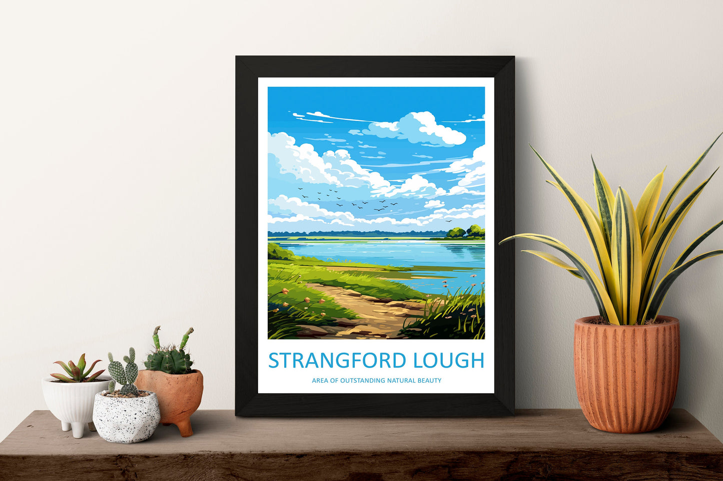 Strangford Lough Travel Print Wall Art Strangford Lough Wall Hanging Home Decor Strangford Lough Gift Art Lovers Wall Art AONB Wall Print
