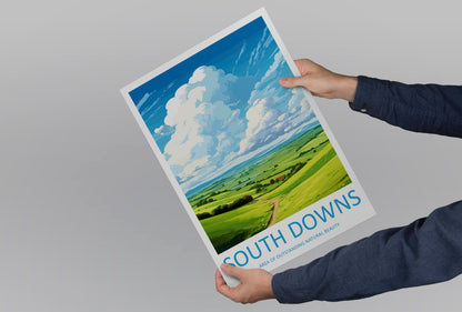 South Downs Travel Print Wall Art South Downs Wall Hanging Home Decor South Downs Gift Art Lovers Wall Art AONB Wall Print AONB Travel Print
