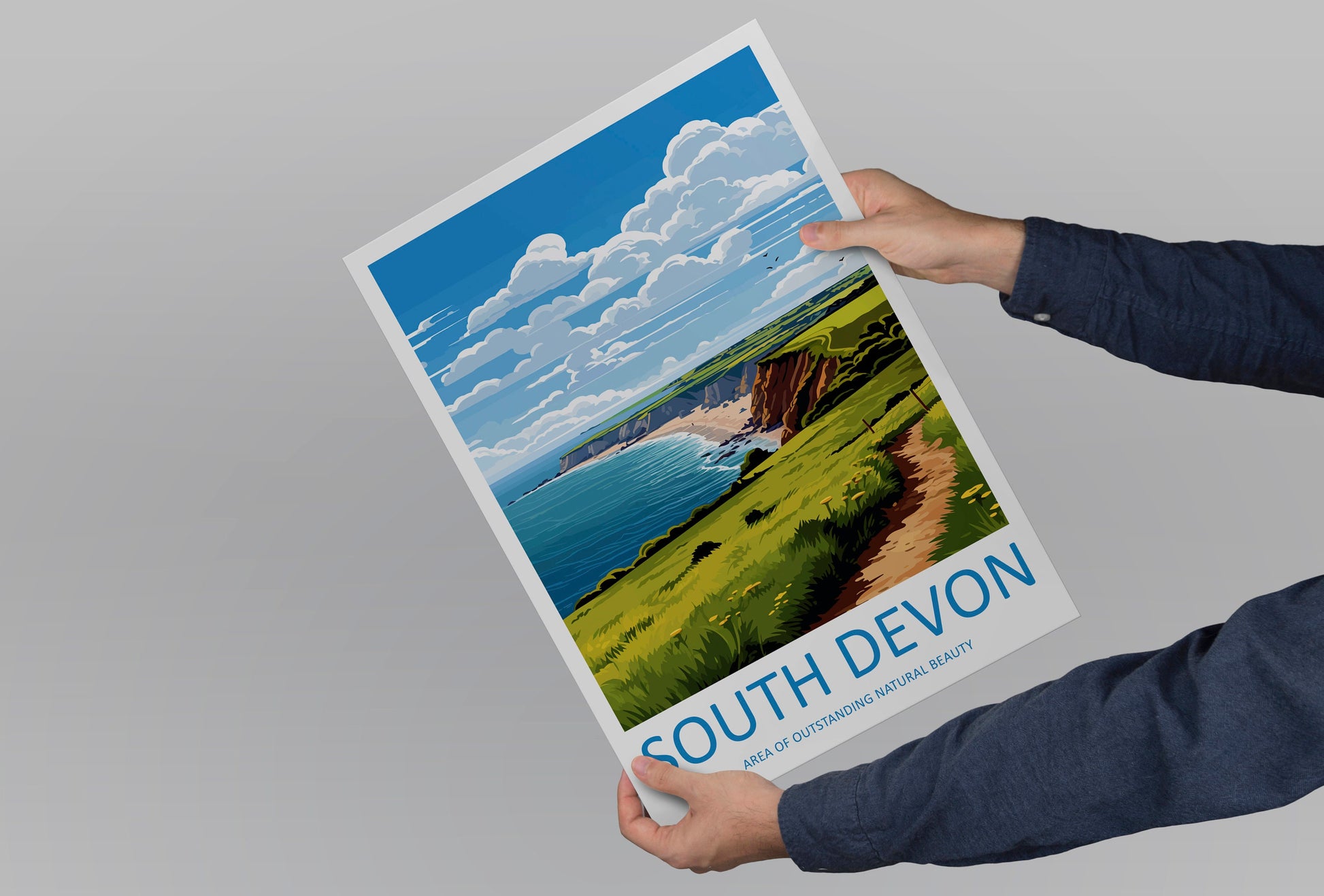 South Devon Travel Print Wall Art South Devon Wall Hanging Home Decor South Devon Gift Art Lovers Wall Art AONB Wall Print AONB Travel Print