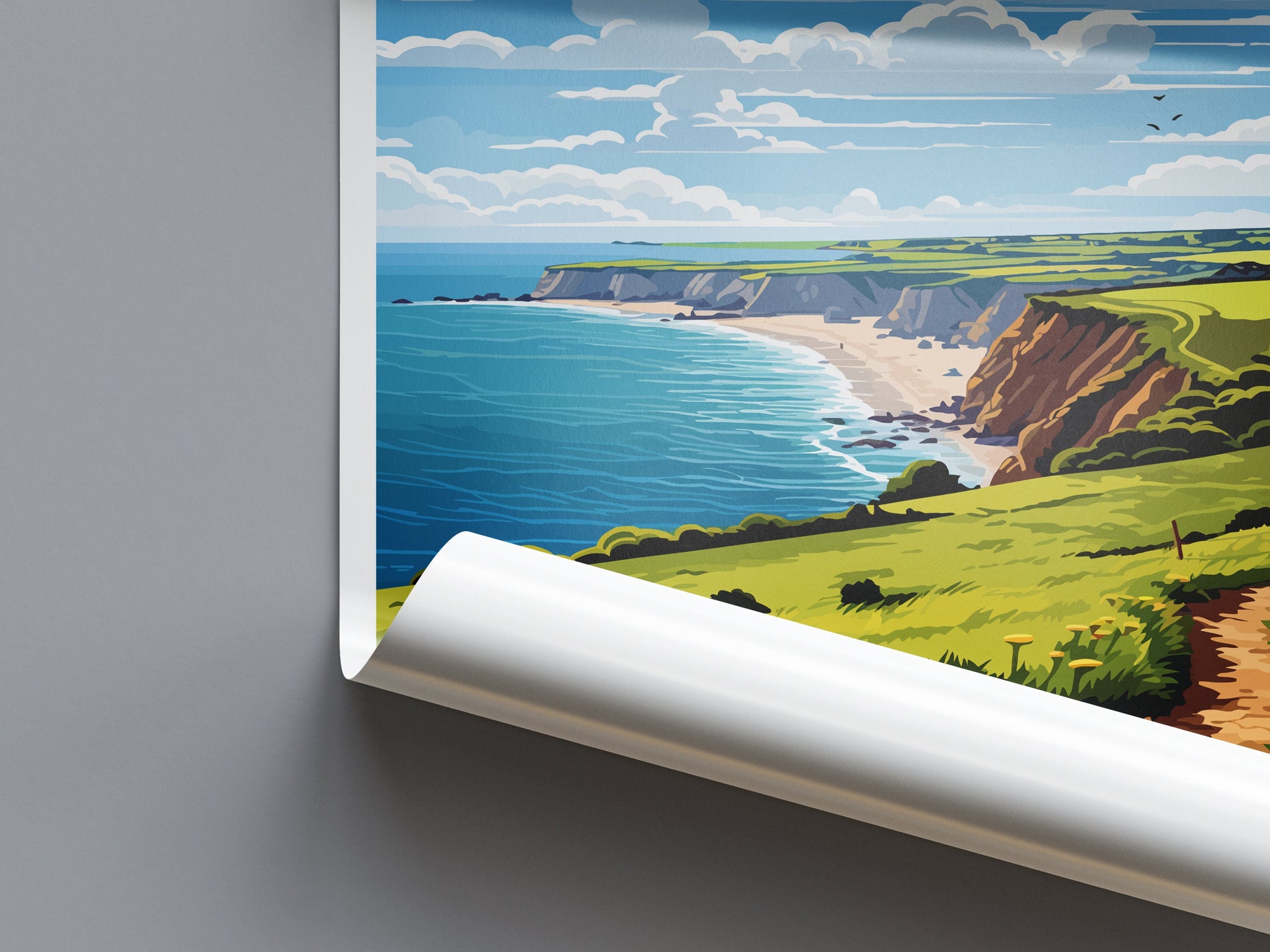 South Devon Travel Print Wall Art South Devon Wall Hanging Home Decor South Devon Gift Art Lovers Wall Art AONB Wall Print AONB Travel Print
