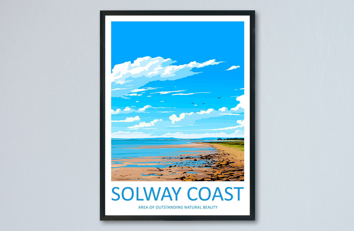 Solway Coast Travel Print Wall Art Solway Coast Wall Hanging Home Decor Solway Coast Gift Art Lovers Wall Art AONB Wall Print AONB Print