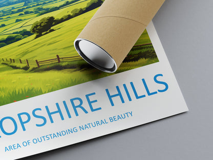 Shropshire Hills Travel Print Wall Art Shropshire Hills Wall Hanging Home Decor Shropshire Hills Gift Art Lovers Wall Art AONB Wall Print
