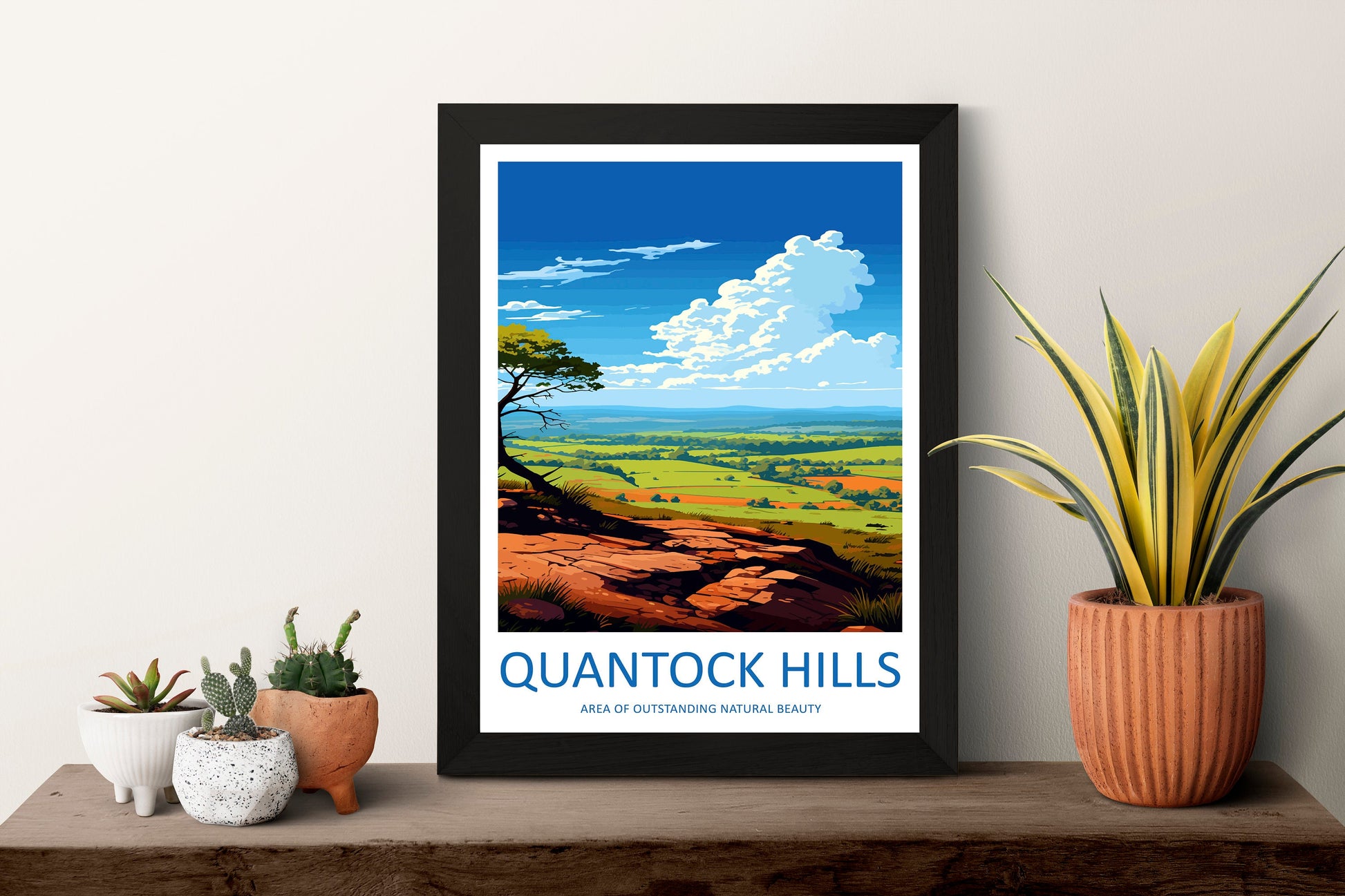 Quantock Hills Travel Print Wall Art Quantock Hills Wall Hanging Home Decor Quantock Hills Gift Art Lovers Wall Art AONB Wall Print