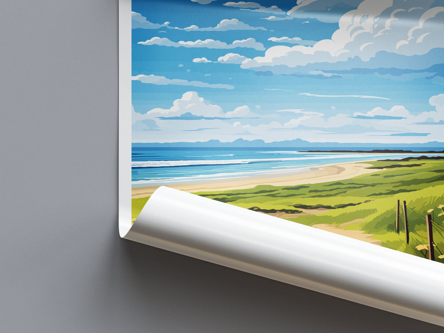 Northumberland Coast Travel Print Wall Art Northumberland Coast Wall Hanging Home Decor Northumberland Coast Gift Art Lovers Wall Art AONB