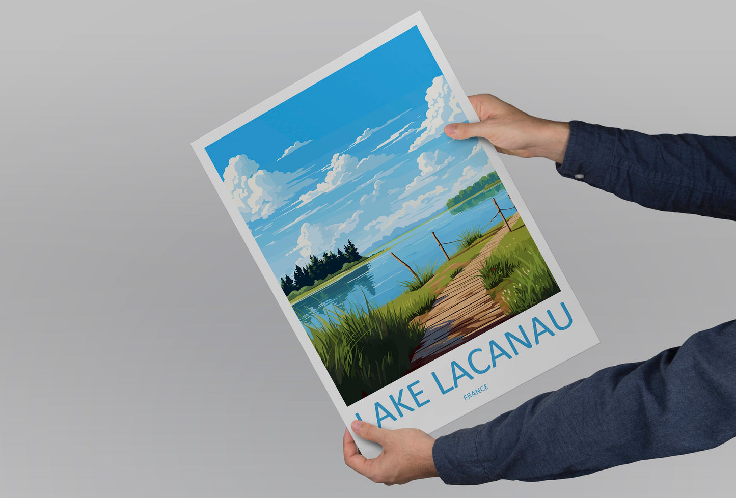 Lake Lacanau Travel Print Wall Art Lake Lacanau Wall Hanging Home Deco Lake Lacanau Gift Art Lovers Wall Art Print Art Gift Poster