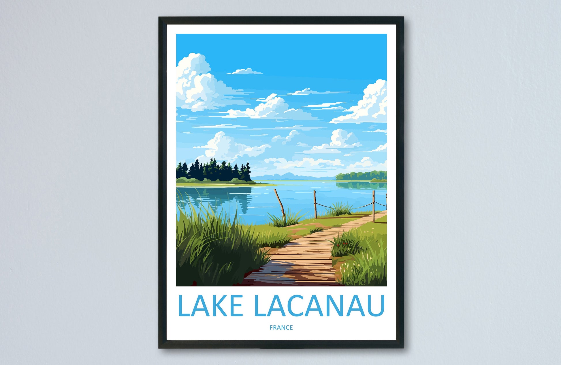 Lake Lacanau Travel Print Wall Art Lake Lacanau Wall Hanging Home Deco Lake Lacanau Gift Art Lovers Wall Art Print Art Gift Poster