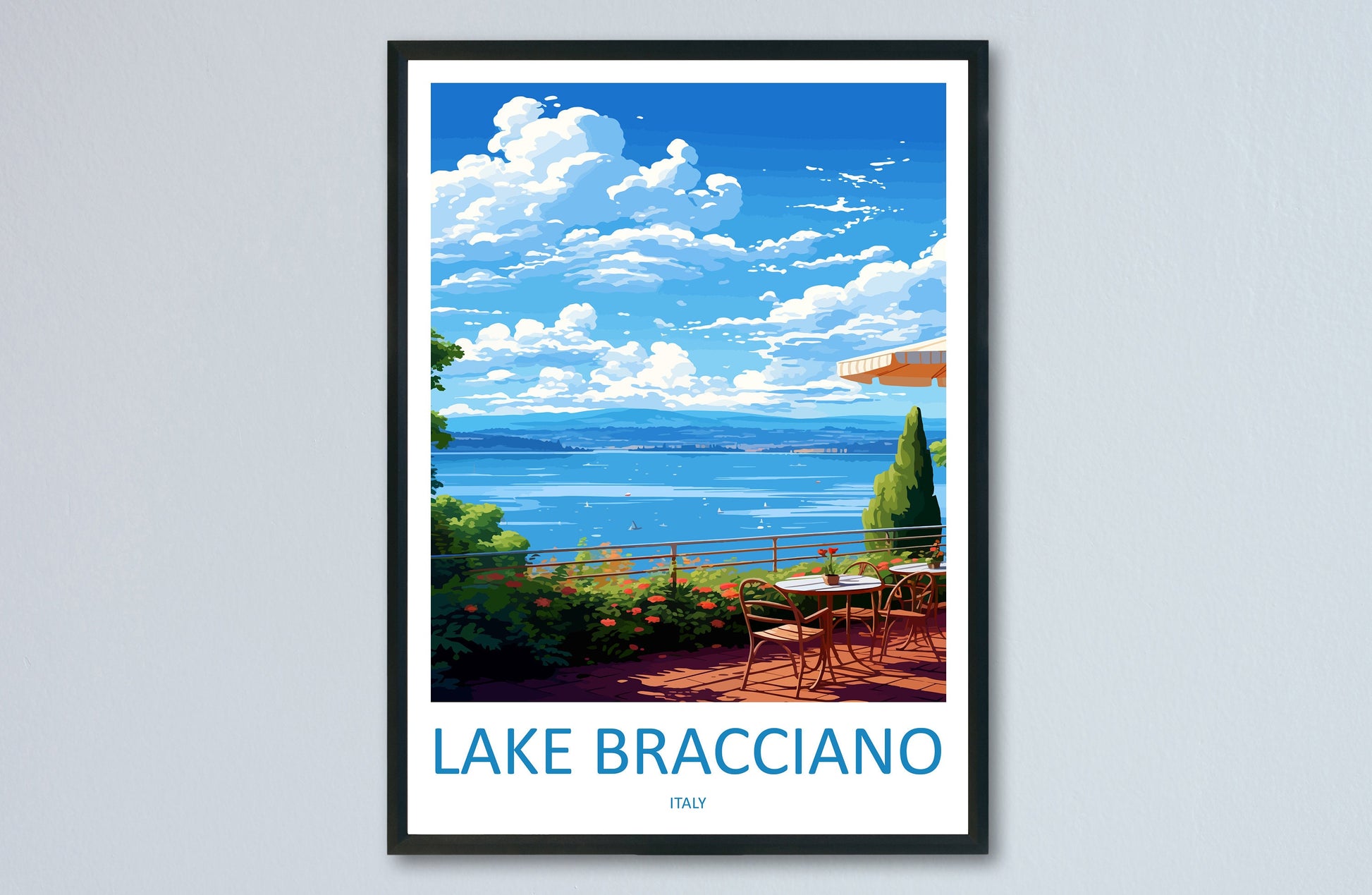Lake Bracciano Travel Print Wall Art Lake Bracciano Italy Wall Hanging Home Decor Lake Bracciano Gift Art Lovers Wall Art Print Italy