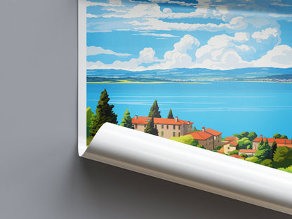 Lake Bolsena Travel Print Wall Art Lake Bolsena Italy Wall Hanging Home Decor Lake Bolsena Gift Art Lovers Wall Art Print Italy