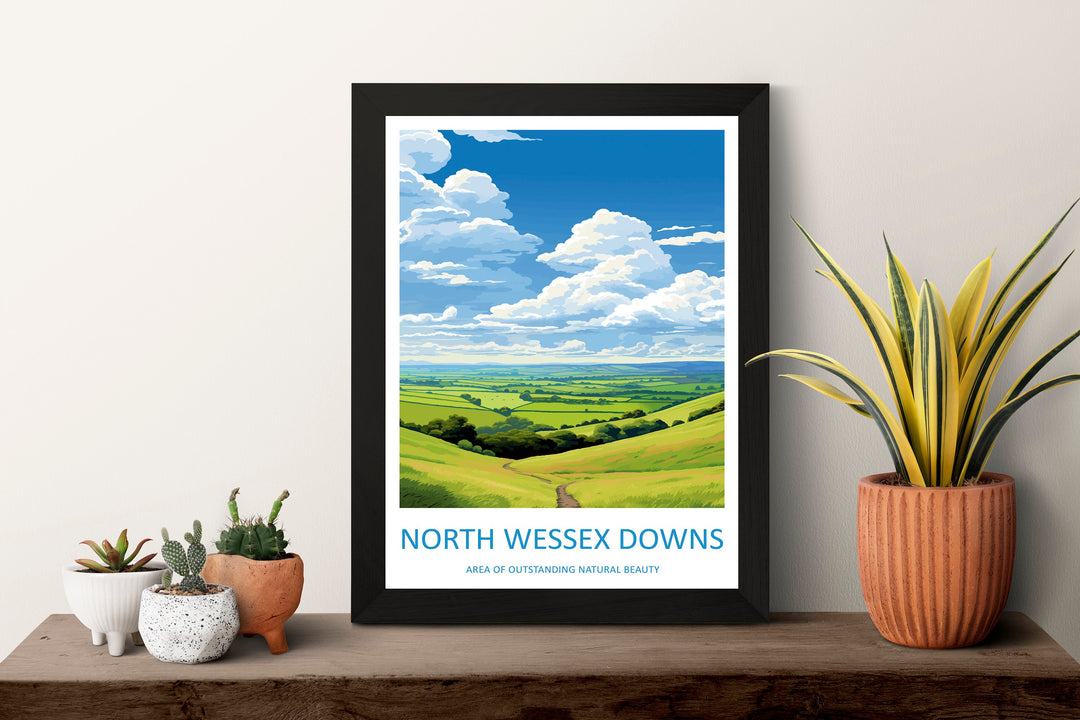 North Wessex Downs Travel Print Wall Art North Wessex Downs Wall Hanging Home Decor North Wessex Downs Gift Art Lovers Wall Art AONB Print