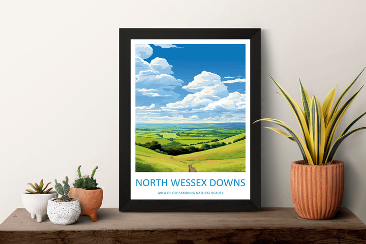 North Wessex Downs Travel Print Wall Art North Wessex Downs Wall Hanging Home Decor North Wessex Downs Gift Art Lovers Wall Art AONB Print