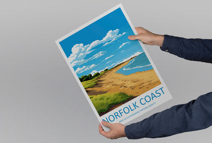 Norfolk Coast Travel Print Wall Art Norfolk Coast Wall Hanging Home Decor Norfolk Coast Gift Art Lovers Wall Art AONB Print Travel Poster