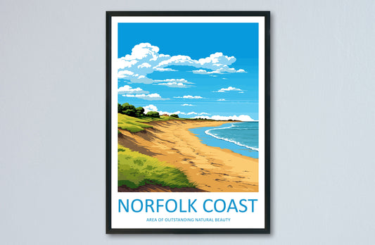 Norfolk Coast Travel Print Wall Art Norfolk Coast Wall Hanging Home Decor Norfolk Coast Gift Art Lovers Wall Art AONB Print Travel Poster
