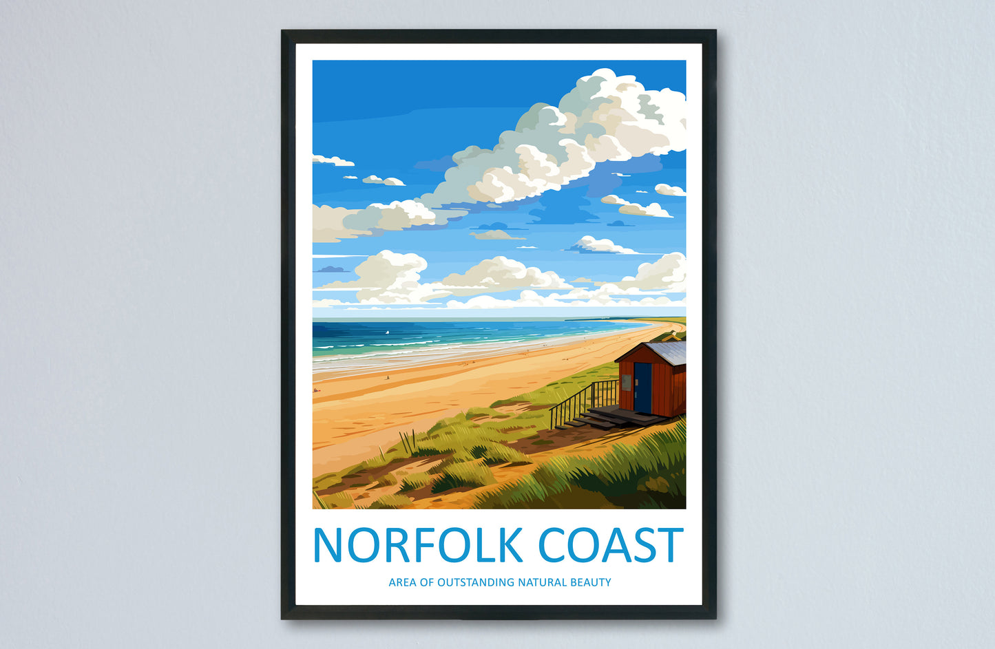 Norfolk Coast Travel Print Wall Art Norfolk Coast Wall Hanging Home Decor Norfolk Coast Gift Art Lovers Wall Art AONB Print Travel Poster