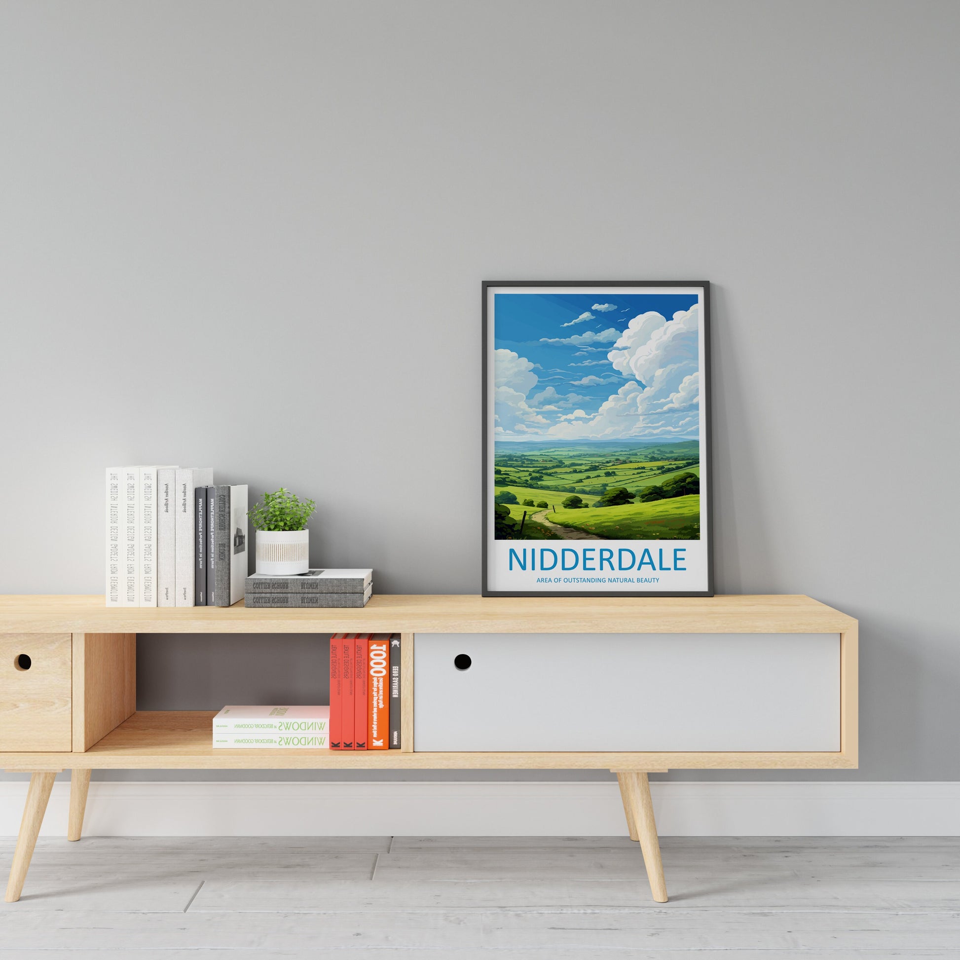 Nidderdale Travel Print Wall Art Nidderdale Wall Hanging Home Decor Nidderdale Gift Art Lovers Wall Art AONB Print Travel Poster