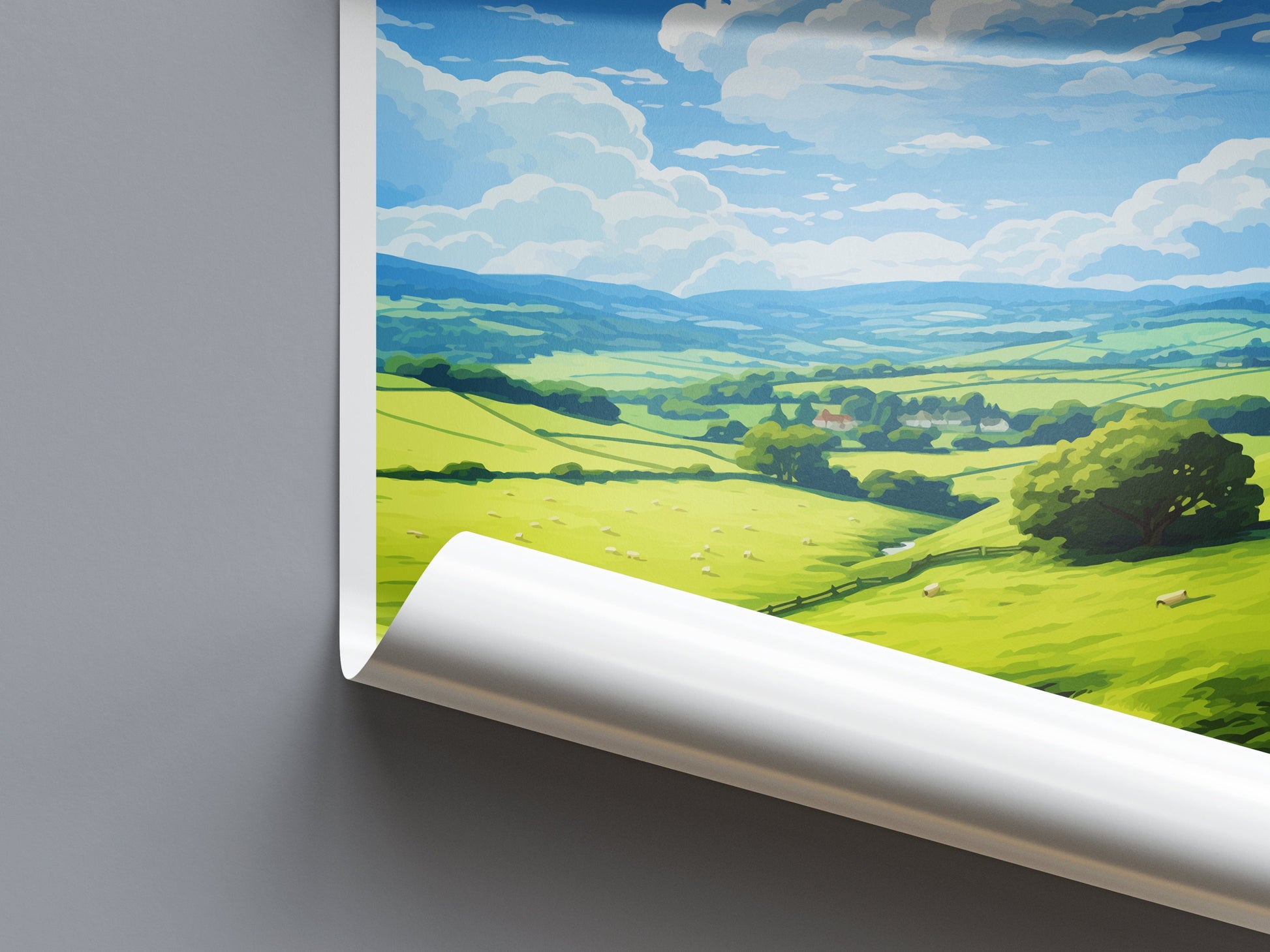 Nidderdale Travel Print Wall Art Nidderdale Wall Hanging Home Decor Nidderdale Gift Art Lovers Wall Art AONB Print Travel Poster