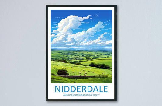 Nidderdale Travel Print Wall Art Nidderdale Wall Hanging Home Decor Nidderdale Gift Art Lovers Wall Art AONB Print Travel Poster