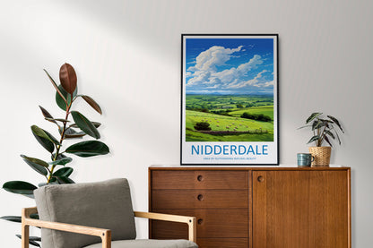 Nidderdale Travel Print Wall Art Nidderdale Wall Hanging Home Decor Nidderdale Gift Art Lovers Wall Art AONB Print Travel Poster