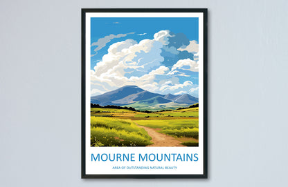 Mourne Mountains Travel Print Wall Art Mourne Mountains Wall Hanging Home Decor Mourne Mountains Gift Art Lovers Wall Art AONB Print