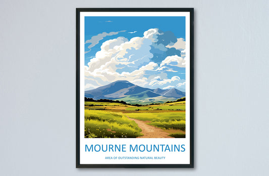 Mourne Mountains Travel Print Wall Art Mourne Mountains Wall Hanging Home Decor Mourne Mountains Gift Art Lovers Wall Art AONB Print