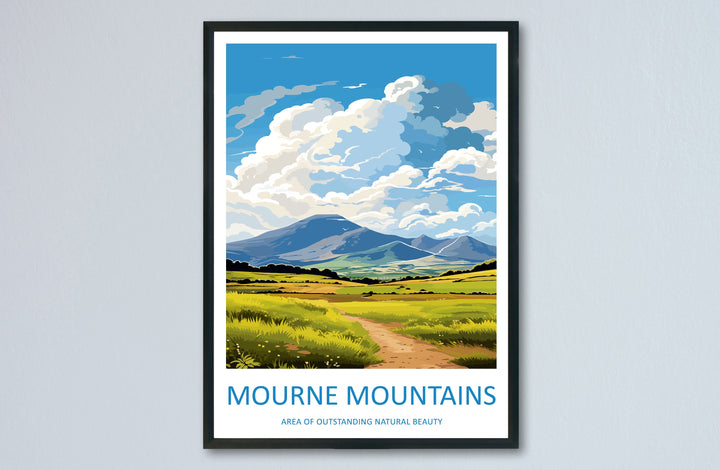 Mourne Mountains Travel Print Wall Art Mourne Mountains Wall Hanging Home Decor Mourne Mountains Gift Art Lovers Wall Art AONB Print