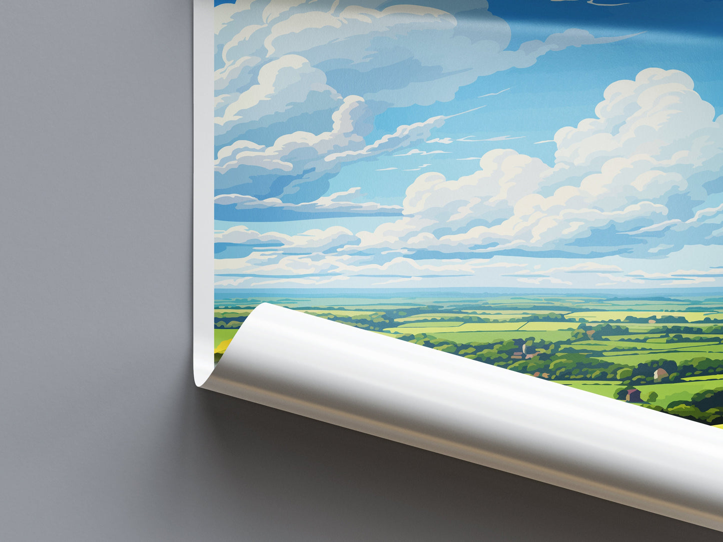 Mendip Hills Travel Print Wall Art Mendip Hills Wall Hanging Home Decor Mendip Hills Gift Art Lovers Wall Art AONB Print Travel Poster