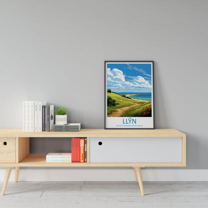 Llŷn Travel Print Wall Art Llŷn Wall Hanging Home Decor Llŷn Gift Art Lovers Wall Art AONB Print Travel Poster