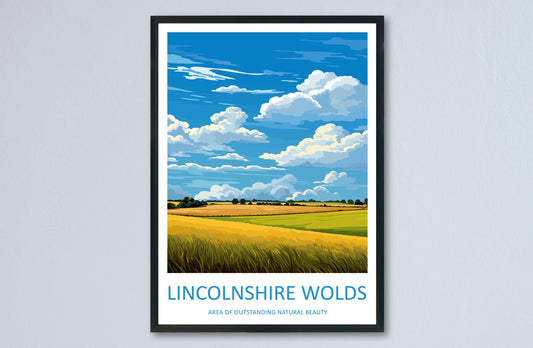 Lincolnshire Wolds Travel Print Wall Art Lincolnshire Wolds Wall Hanging Home Decor Lincolnshire Wolds Gift Art Lovers Wall Art AONB Print