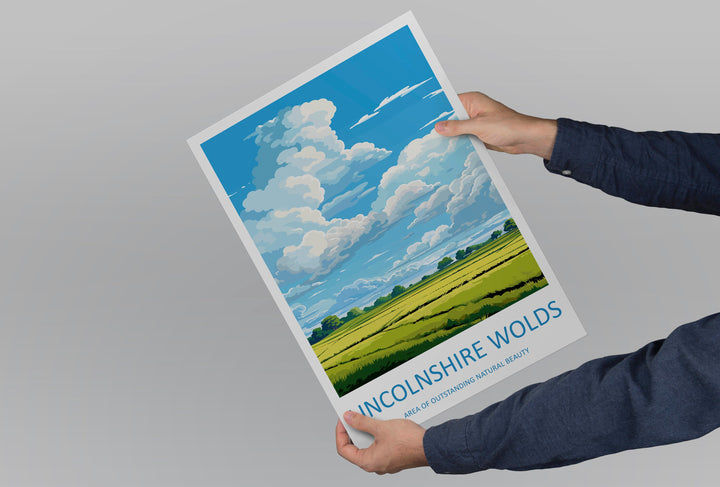 Lincolnshire Wolds Travel Print Wall Art Lincolnshire Wolds Wall Hanging Home Decor Lincolnshire Wolds Gift Art Lovers Wall Art AONB Print